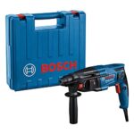 Bosch Professional Bohrhammer GBH 2-21 (720 Watt, 2.0 Joule, SDS plus, Bohren bis zu 21 mm, inkl. Zusatzhandgriff, Maschinentuch, Tiefenanschlag, Hammer Bohr, im Handwerkerkoffer)  